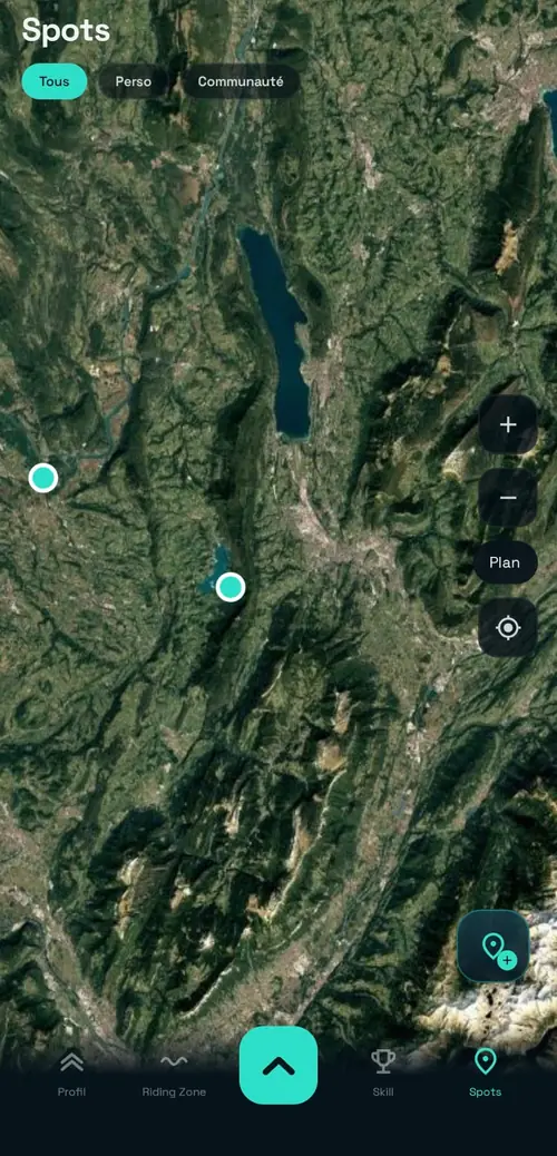 Carte des spots de la communauté Pumpee
